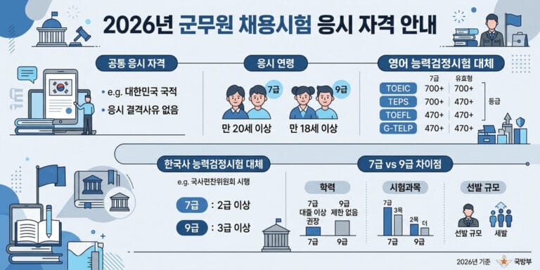 2026년 최신 군무원 시험 자격요건 및 7급·9급 응시 자격 정리