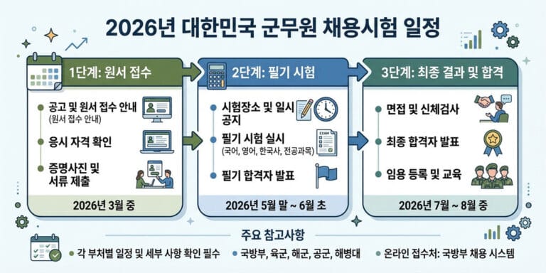 2026년 최신 군무원 시험 일정 및 원서접수·합격자 발표 안내