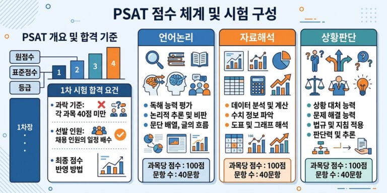 2026년 최신 PSAT 채점방법 및 과락 기준 (언어논리·자료해석·상황판단)