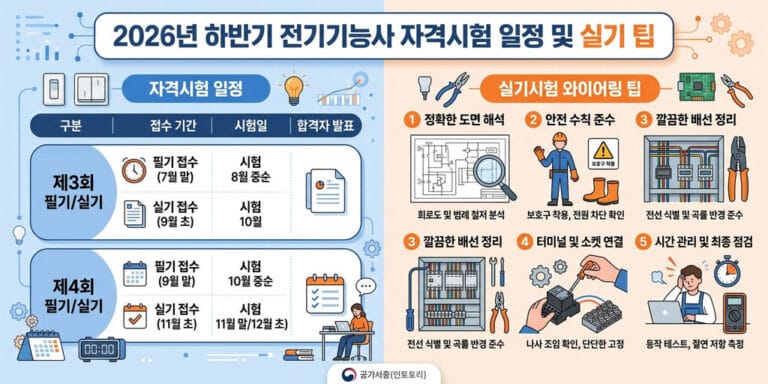 [2026년 하반기] 전기기능사 시험일정 총정리 및 실기 작업형 한 번에 패스하는 노하우