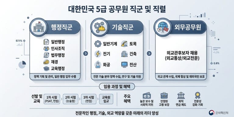 2026년 최신 5급 공무원 직급과 종류 (행정직·기술직·외무영사직 등)