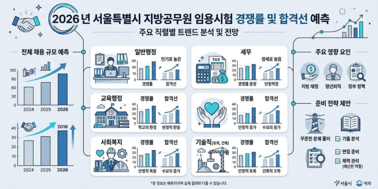 [2026년 기준] 서울시 공무원 직렬별 경쟁률 분석 및 합격선 예측