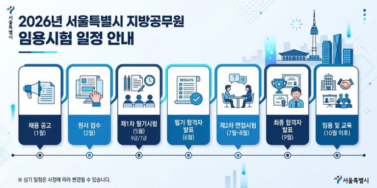 2026년 최신 서울시 공무원 채용 공고 및 원서접수 일정 총정리