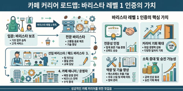 2026년 기준 카페 취업 및 매니저 승진 시 바리스타 1급 자격증 가치