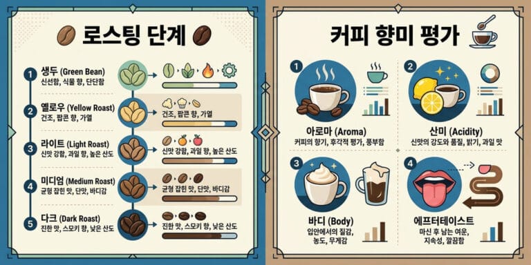 2026년 대비 바리스타 1급 필기 요점: 커피 향미 및 로스팅 기초