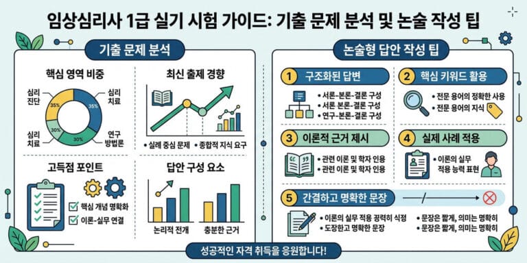 2026년 최신 임상심리사 1급 실기 기출문제 pdf 분석 및 서술형 작성 팁