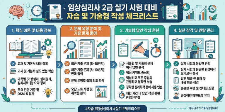 2026년 기준 임상심리사 2급 실기 독학 합격을 위한 서술형 공부 방법