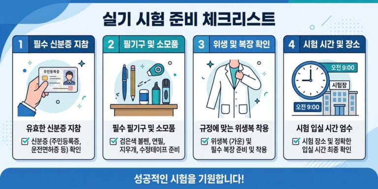 2026년 주목! 실기 시험 당일 준비물 체크리스트 및 위생 관리 팁