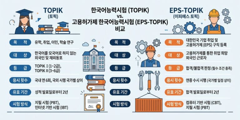 2026년 기준] TOPIK I · II 등급 체계 및 EPS-TOPIK(고용허가제) 차이점 완벽 정리