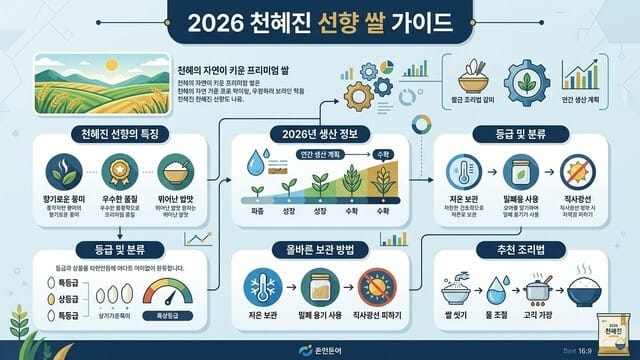 2026년 프리미엄 향미의 대표주자 천혜진선향쌀: 가격 시세 및 맛있게 밥 짓는 법