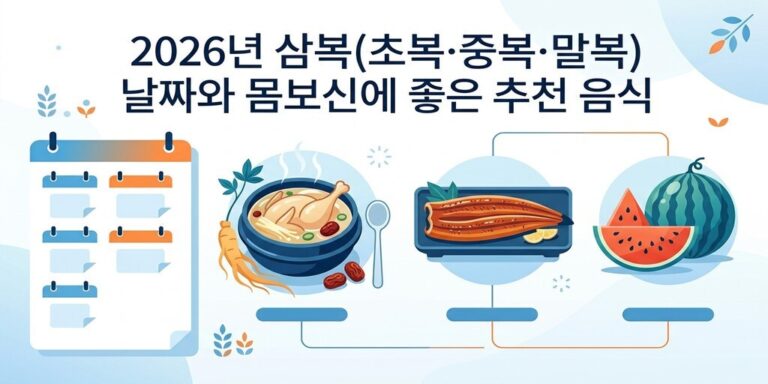 2026년 복날 날짜 언제일까? 초복·중복·말복 체질별 맞춤 보양식 총정리