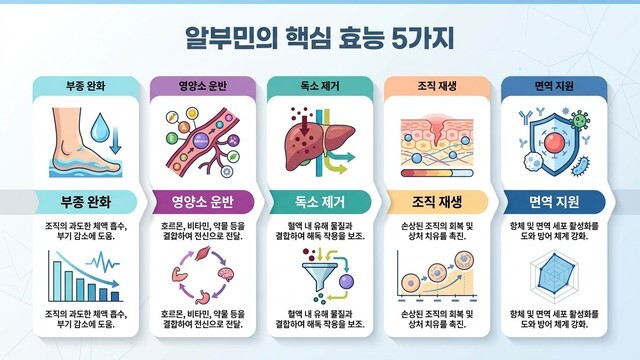 다리가 심하게 붓고 피로하다면? 알부민 효능과 체내 수치 올리는 법