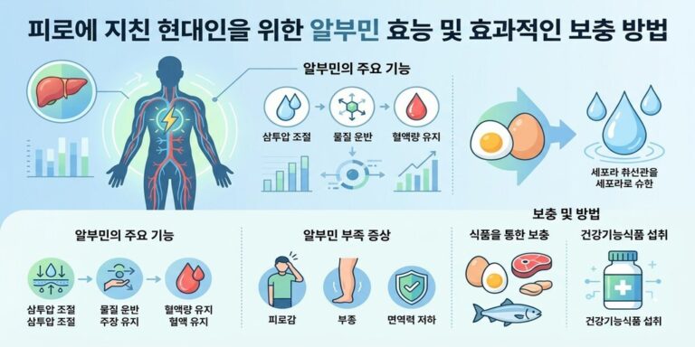 만성 피로와 부종을 잡는 체내 단백질의 핵심: 알부민 효능과 올바른 보충법