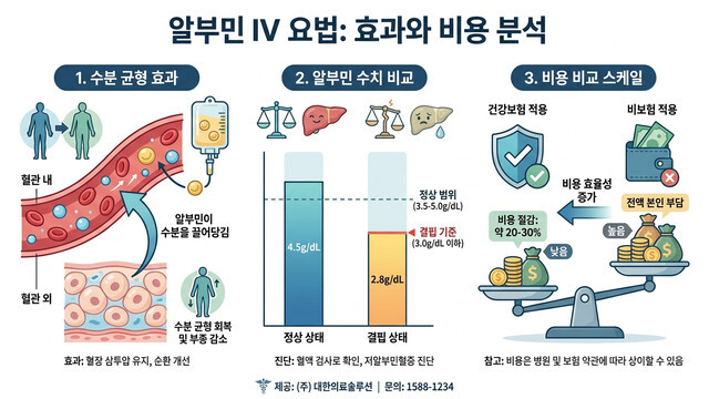 알부민 수액 효능과 접종 비용 완벽 정리|건강보험 급여 처방 기준 및 부작용