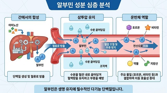 혈액 속 만능 수송선 알부민 역할과 정상 수치 관리법 총정리