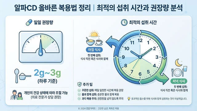 알파CD 복용법 완벽 가이드: 지방 흡수 차단 효과 높이는 섭취 시간과 주의사항