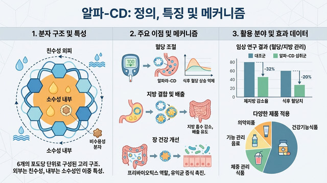 지방 잡는 식이섬유 알파사이클로덱스트린 효능과 작용 원리: 혈당·다이어트 완벽 가이드