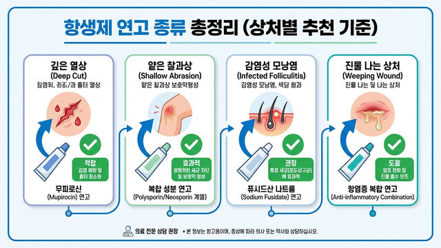항생제 연고 바르게 고르는 법: 후시딘·마데카솔·에스로반 차이점 완벽 분석
