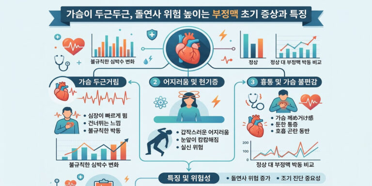 갑자기 가슴이 쿵쾅? 돌연사 부르는 부정맥 초기증상 5가지와 예방법