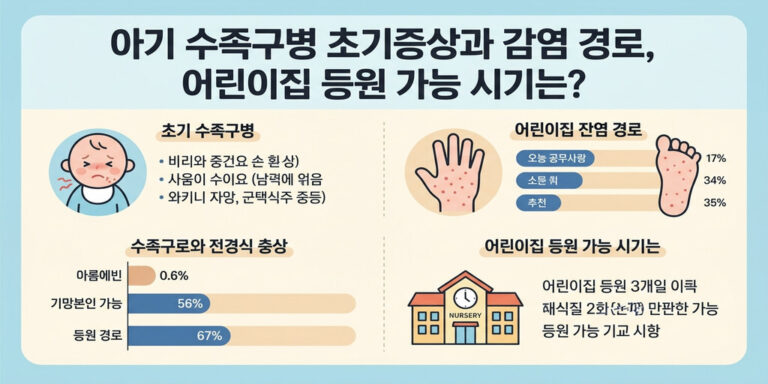 아기 수족구병 초기증상 구분법과 어린이집 등원 시기·완치 기준 완벽 정리
