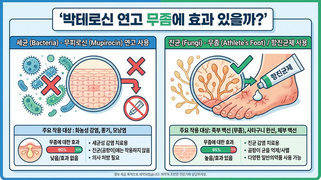 박테로신 연고 무좀에 발라도 될까? 성분 차이와 올바른 치료법 총정리