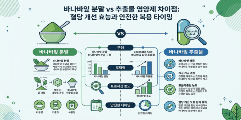 바나바잎 코로솔산의 혈당 조절 원리: 분말과 추출물 차이부터 올바른 복용법까지