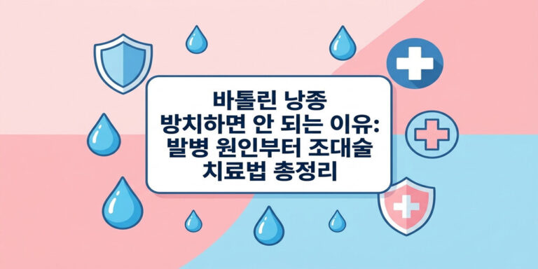바톨린 낭종 부종과 통증 원인 완치 위한 조대술 치료법 총정리