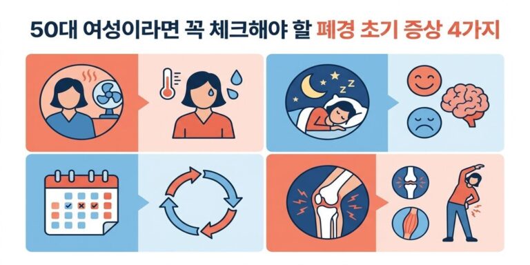 50대 여성 내 몸의 신호! 폐경 초기 증상 4가지와 골든타임 대처법