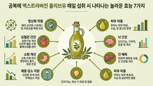 아침 공복 엑스트라버진 올리브유 한 스푼이 가져오는 놀라운 신체 변화 7가지
