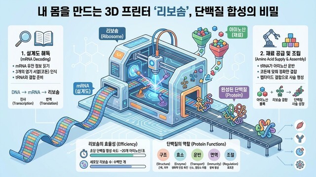 세포 속 나노 공장! 리보솜 단백질 합성 메커니즘과 생명 유지의 비밀