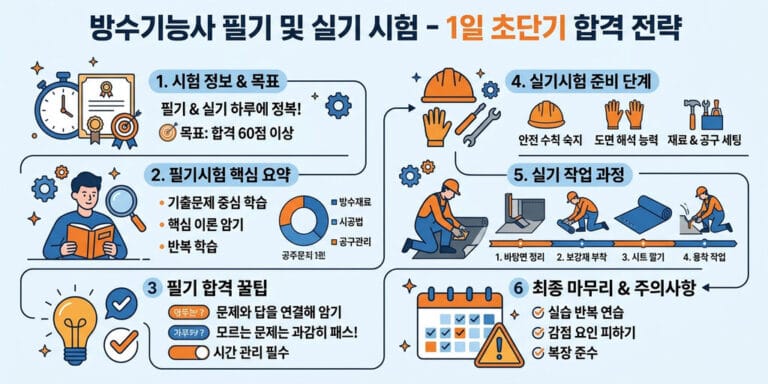 2026년 대비 건설 현장 필수 방수기능사: 비전공자 하루 합격 비결