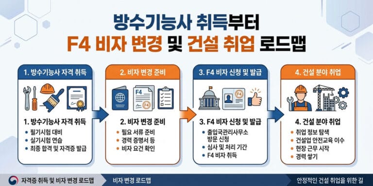 2026년 대비 방수기능사 자격증 취득 후 F4 비자 변경 및 건설업 취업